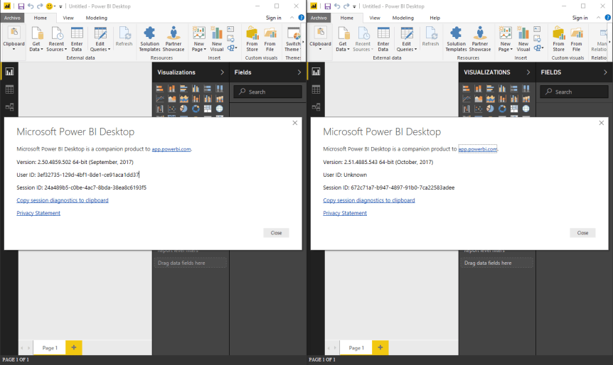 power bi desktop tienda side by side 2